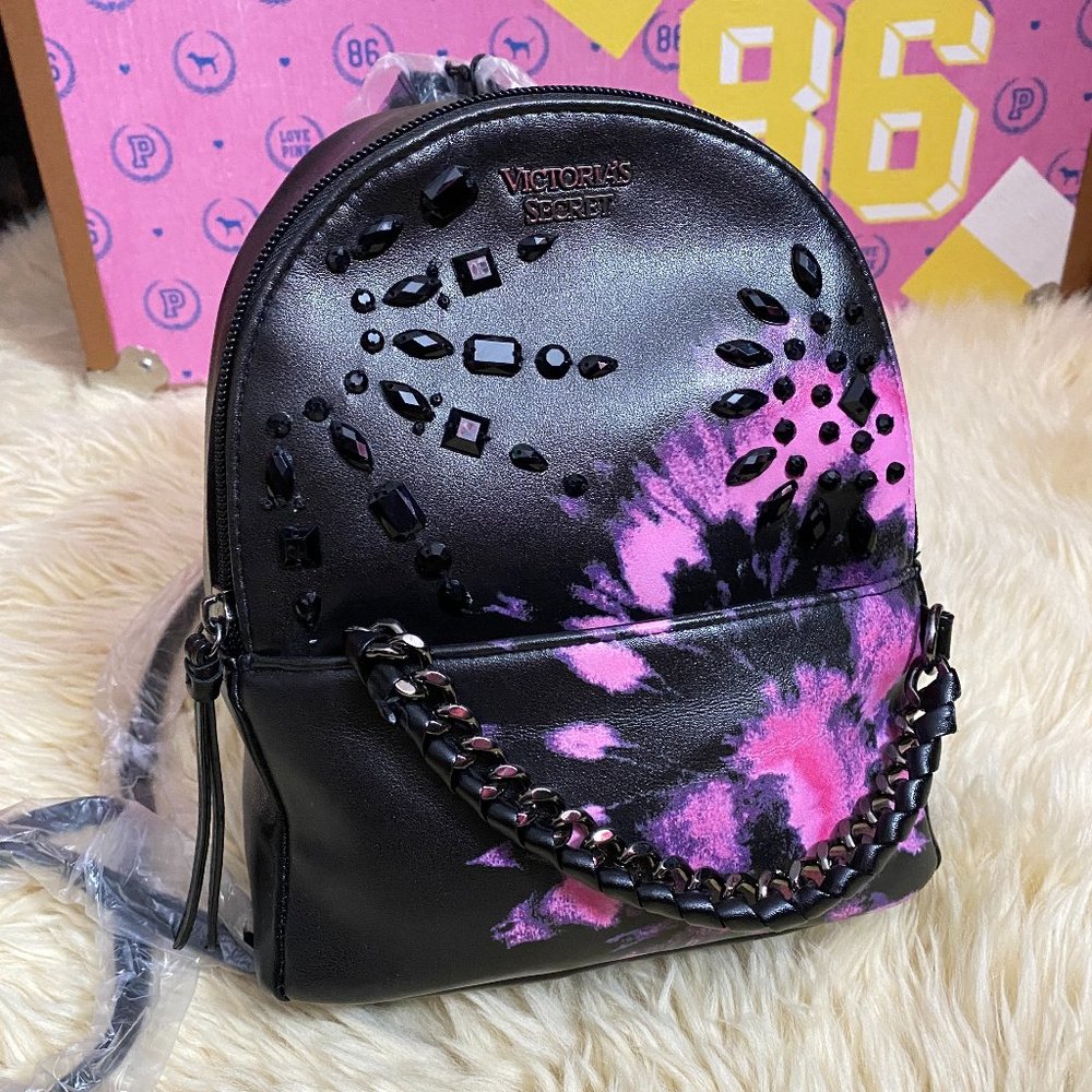 Victoria's Secret Mini Backpack stud chain floral